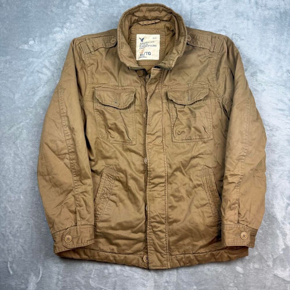 American-eagle Men's Tan and Brown Jacket